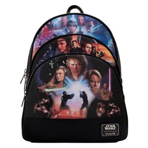 Star Wars Prequel Trilogy triple pocket Loungefly Mini Backpack